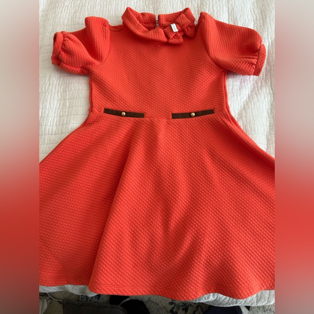 Janie & Jack Orange Girls Dress - Size 8 - Fall, Thanksgiving